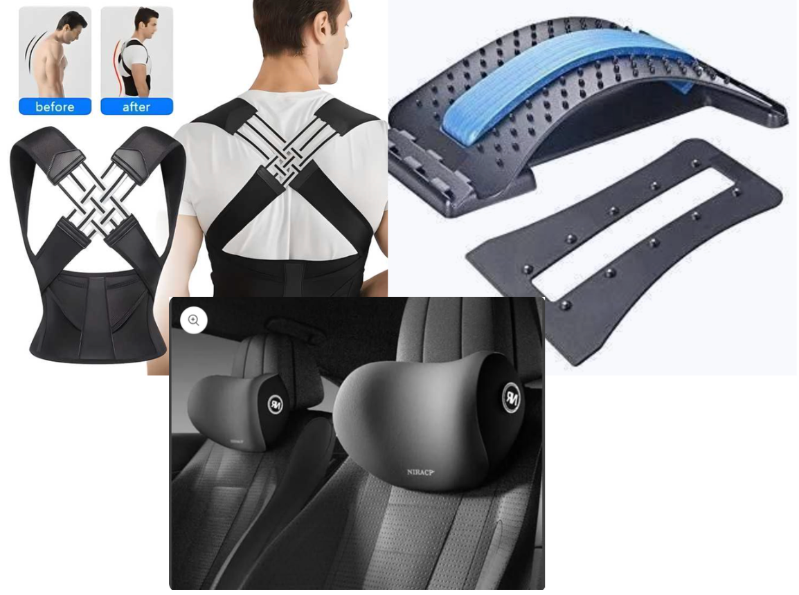 Full Comfort Bundle – Posture Corrector + Back Stretcher + Neck Pillow